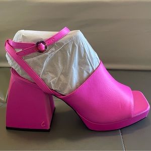 Sam Edelman Miranda Heels Pink Punch Chunky Heels